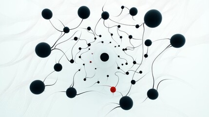 Abstract illustration featuring interconnected spheres and lines, symbolizing the complexity of scientific networks.