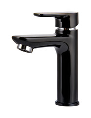 Sleek modern chrome faucet with high-gloss finish and ergonomic design, cut out - stock png.