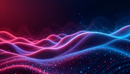 Fototapeta premium Abstract Neon waves flow on a dark background
