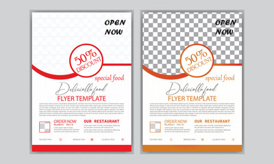 Modern Restaurant Food Flyer Template with 50% Discount Offer – Elegant Layout for Special Menu Promotion, food flyer design