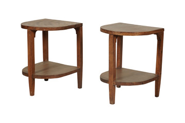 wooden chair isolated on white  Solid Wood Triangle End Table Modern