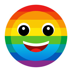 Fototapeta premium Rainbow smiley face with a cheerful expression on a white background 