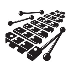 Melodic Clarity: A Captivating Collection of Xylophone Vector Silhouettes Showcasing the Distinctive Shape, Bright Tones, and Vibrant Sound of This Classic Percussion Instrument.
