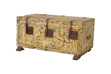 antique wooden box  antique Chinese Carved marriage casket box