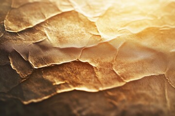Close-up view of textured, golden surface with cracks.