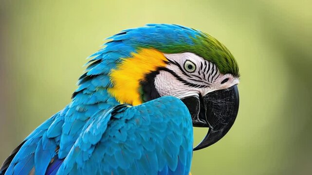 Colorful macaw profile portrait