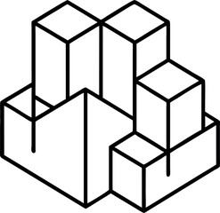Obraz premium abstract 3d cubes line art
