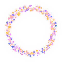 Colorful, glittering flowers' wreath. 3d rendering.
