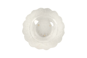 shell isolated on white  white dinner plate