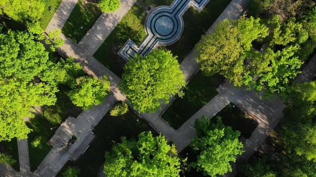 Dąbrowa G&oacute;rnicza, aerial shots of Park Zielona