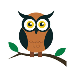 Owl Watching From Tree Branch