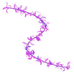 Vine Decor. Leaf curve 3d rendering.