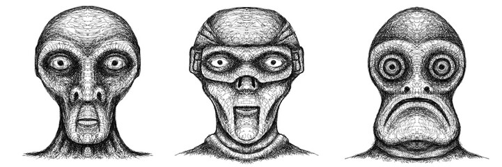 Alien creature, sketch, character idea for horror or game - digital painting. Painted on a tablet.