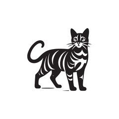 Wild Beauty: A Striking Collection of Bengal Vector Silhouettes Showcasing the Powerful Form, Bold Stripes, and Sleek Profile of This Majestic Big Cat.
