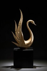 Elegant Black Horse Statue in Horseshoe Frame - Unique Home decoration.