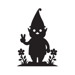 Gnome Guarding Peaceful Garden