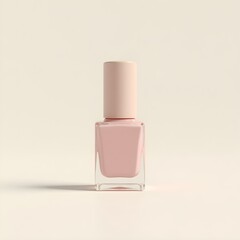 Nail Polish Bottle Mockup on Pastel Background with Soft Shadows &ndash; Beauty and Cosmetic Packaging Design