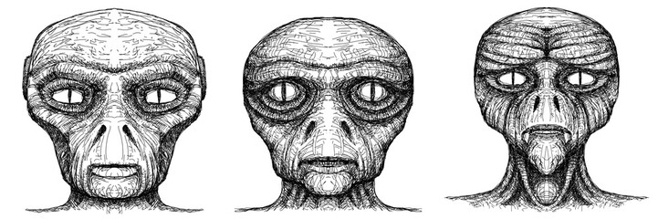 Alien creature, sketch, character idea for horror or game - digital painting. Painted on a tablet.