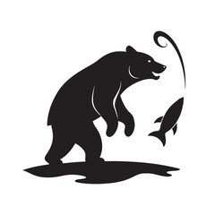 Bear Catching Fish In River