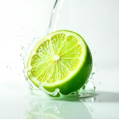 Slice lime isolated on transparent background. 