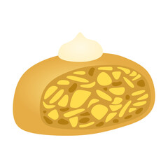 apple strudel vector illustration