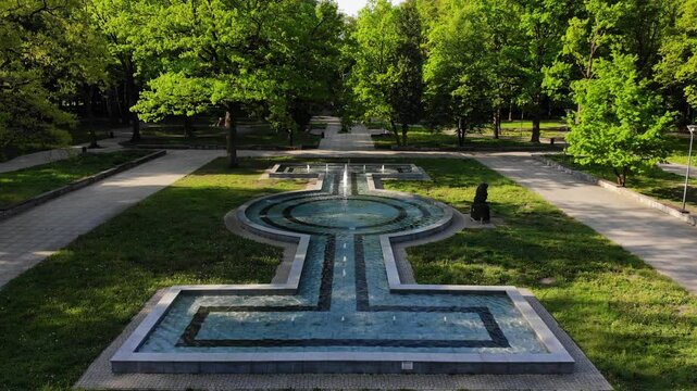 Dąbrowa G&oacute;rnicza, aerial shots of Park Zielona