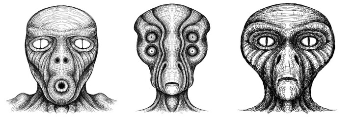 Alien creature, sketch, character idea for horror or game - digital painting. Painted on a tablet.
