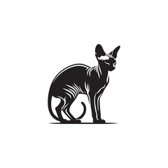 Unique Elegance: A Captivating Collection of Sphynx Vector Silhouettes Highlighting the Distinctive Hairless Body, Graceful Posture, and Playful Personality of This Charismatic Feline Breed.

