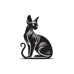Unique Elegance: A Captivating Collection of Sphynx Vector Silhouettes Highlighting the Distinctive Hairless Body, Graceful Posture, and Playful Personality of This Charismatic Feline Breed.

