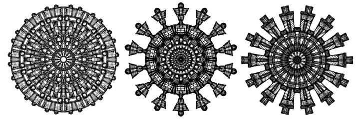 Abstract circle,  pattern. Painted on a tablet.