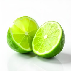 Slice lime isolated on transparent background. 