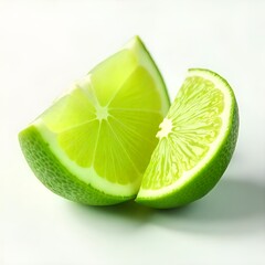 Slice lime isolated on transparent background. 