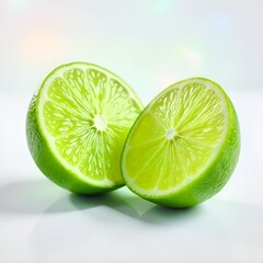 Slice lime isolated on transparent background. 