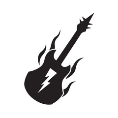 Flaming Guitar Riff Rock Performance
