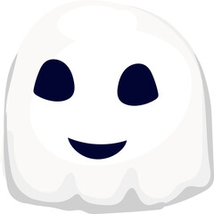 Cute Ghost Cake - Cartoon Halloween cake vector illustration with spooky decorations
