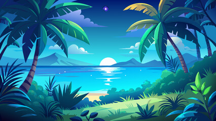 Beneath the palm, the ocean glimmers in brilliant blues—from deep sapphire to sparkling turquoise.
The contrast between the lush green leaves and the endless sea creates a perfect harmony.
It’s a port