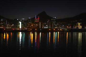 Fototapeta premium More than an hour before sunrise, the stars are clearly visible over a chilly Cape Town .