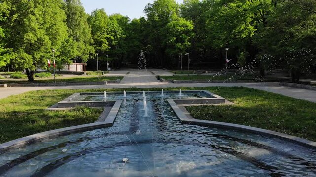 Dąbrowa G&oacute;rnicza, aerial shots of Park Zielona