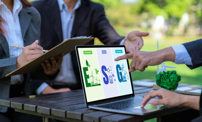 ESG environmental social governance policy for brisk business to set a standard to achieve high ESG...