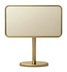 Fototapeta premium Elegant gold frame sign with blank surface on transparent background, luxury design