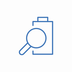 battery magnifying glass icon sign vector