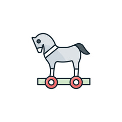 Trojan Horse icon design with white background stock illustration