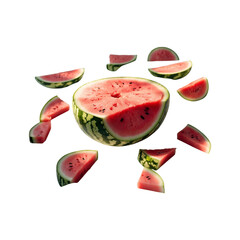 Naklejka premium Fresh Watermelon Slices Perfect for Summer Refreshment