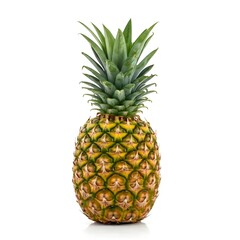 Fototapeta premium A whole pineapple standing upright on a white background.jpg