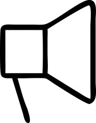 Hand-Drawn Megaphone Icon – Loudspeaker Sketch Outline