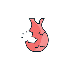 Broken Ancient icon design with white background stock illustration