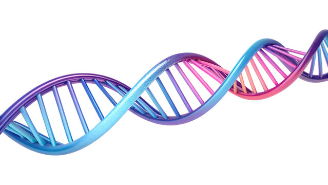 Colorful dna double helix structure on a black background