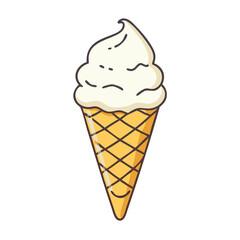 Ice cream cone vector graphic, sweet dessert illustration, frozen treat clip art, summer food design element