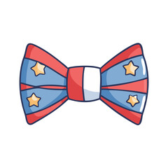 Patriotic bow tie clip art vector graphic for independence day celebration and party supply design