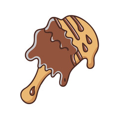 Delicious chocolate ice cream dessert sweet food treat summer frozen tasty yummy vector graphic